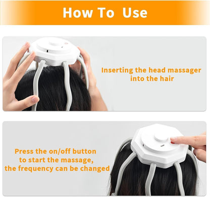 Electric Scalp Massager with 8 Contact Points – Head & Scalp Massage Relaxation Tool