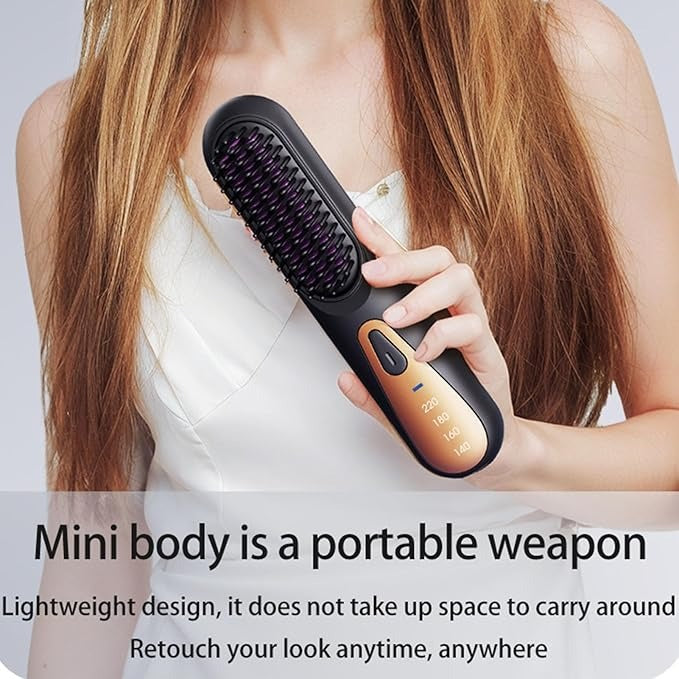 Electric Hair Straightening Brush – Adjustable Temperature Hair Smoothing Comb