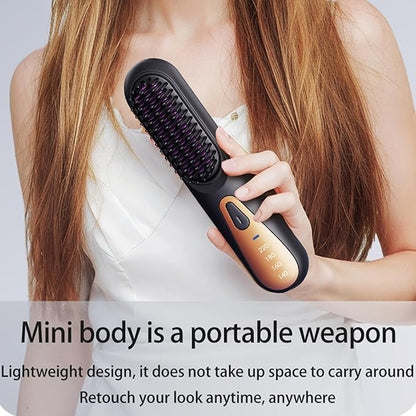 Electric Hair Straightening Brush – Adjustable Temperature Hair Smoothing Comb