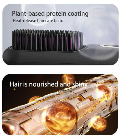 Electric Hair Straightening Brush – Adjustable Temperature Hair Smoothing Comb