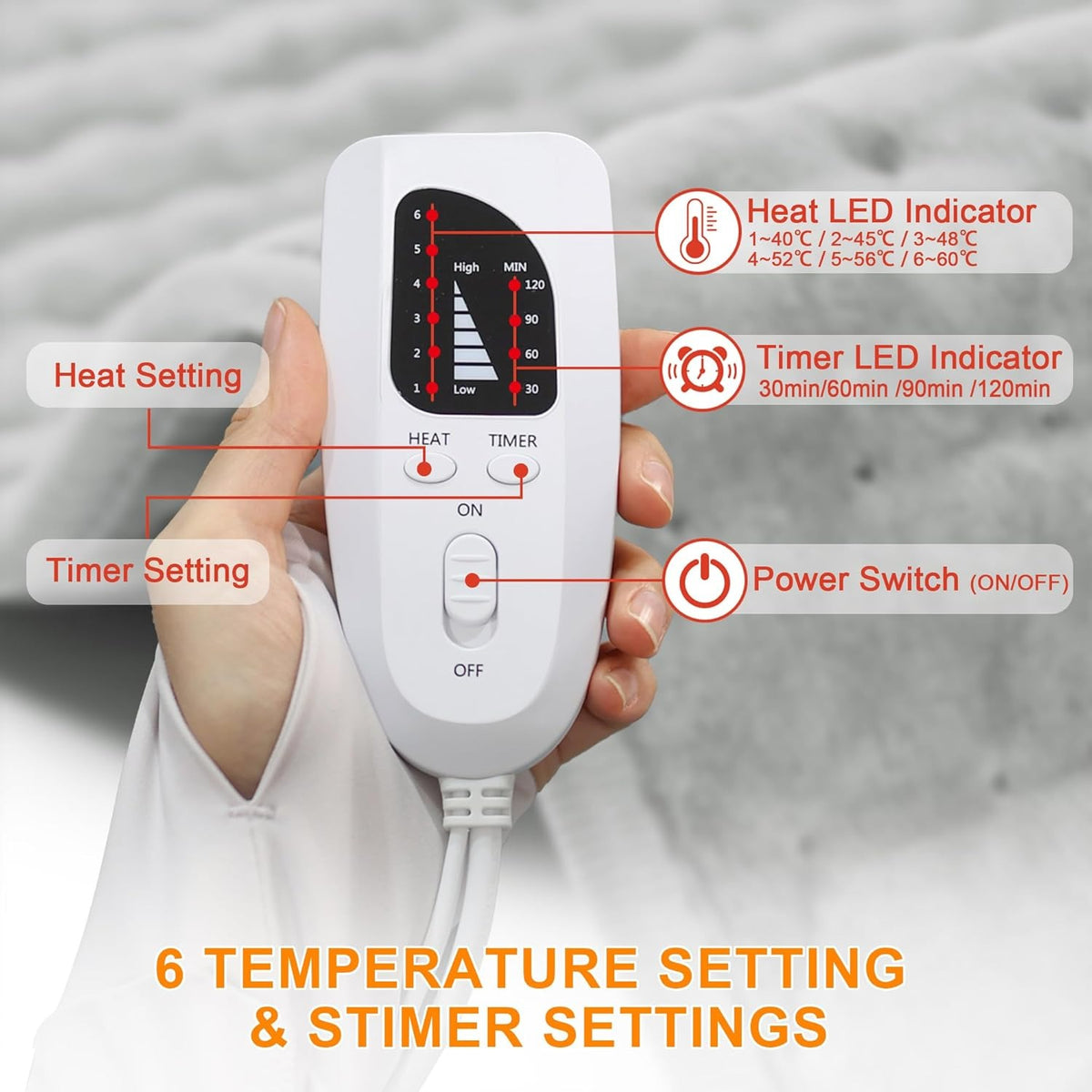 Electric Heating Pad with Adjustable Heat Control – Soft Full-Body Heating Mat for Home & Office