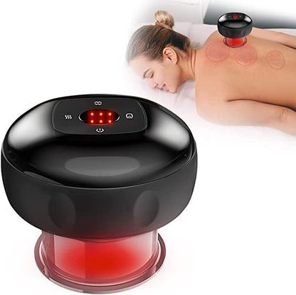 Electric Cupping Massage Device with Suction & Warming Function – Portable Body Massage Cup
