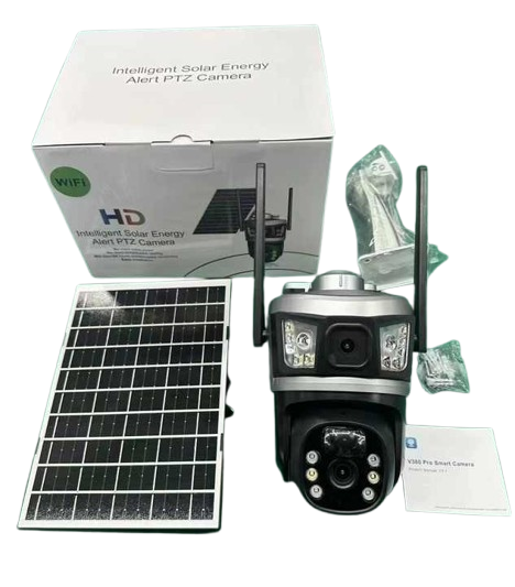 Smart Solar-Powered PTZ Security Camera with WiFi & Solar Panel