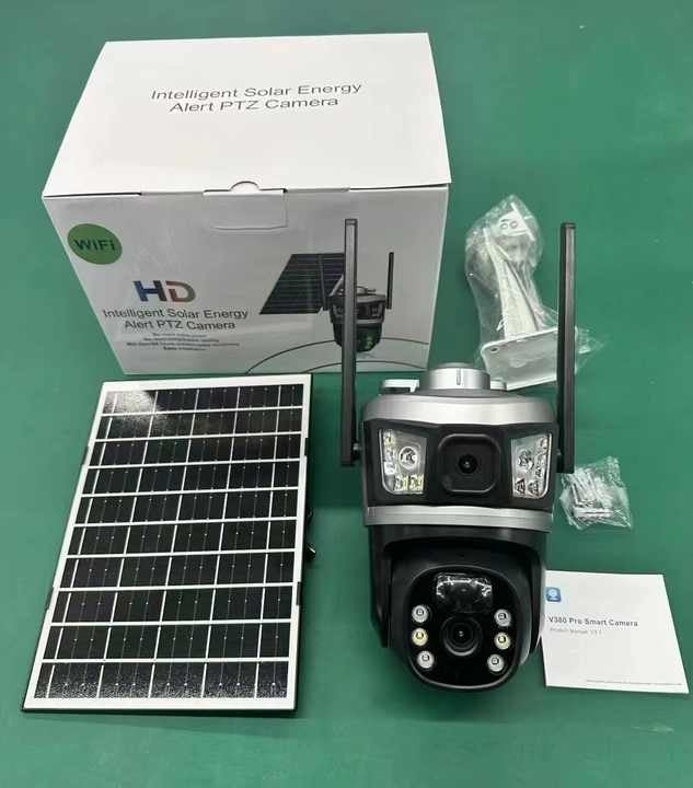 Smart Solar-Powered PTZ Security Camera with WiFi & Solar Panel