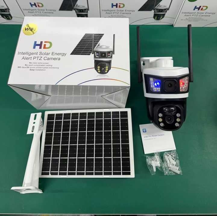 Smart Solar-Powered PTZ Security Camera with WiFi & Solar Panel