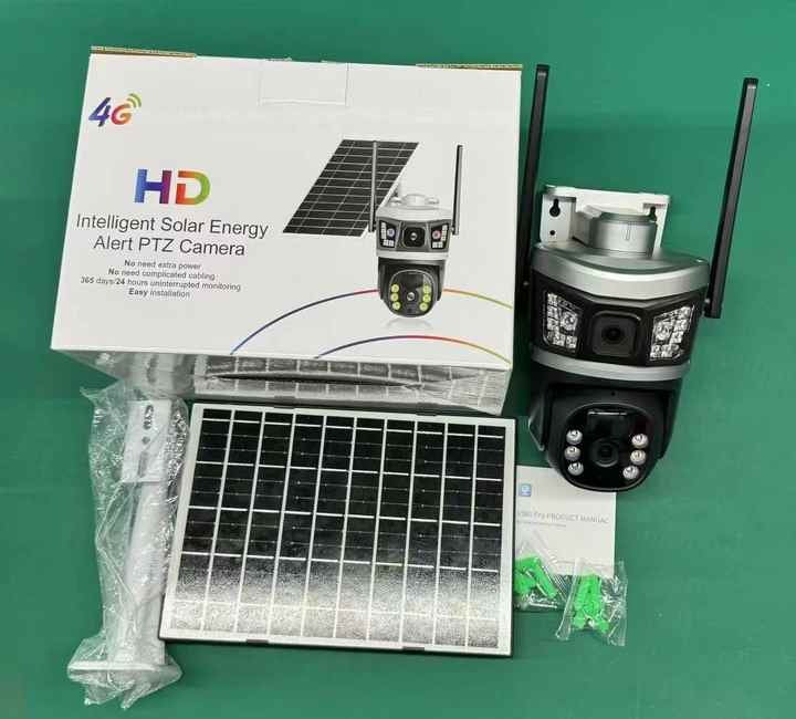 Smart Solar-Powered PTZ Security Camera with WiFi & Solar Panel