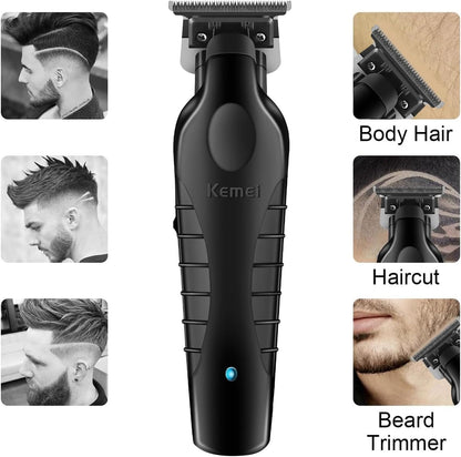 Kemei Professional Men’s Hair & Beard Trimmer – Precision T-Blade Grooming Clipper