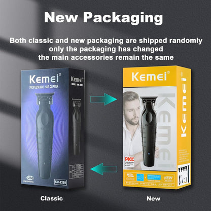 Kemei Professional Men’s Hair & Beard Trimmer – Precision T-Blade Grooming Clipper