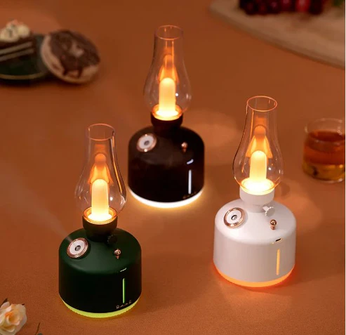 Vintage Flame Lamp Diffuser | Kerosene Lantern-Style LED Humidifier with Flickering Flame Effect