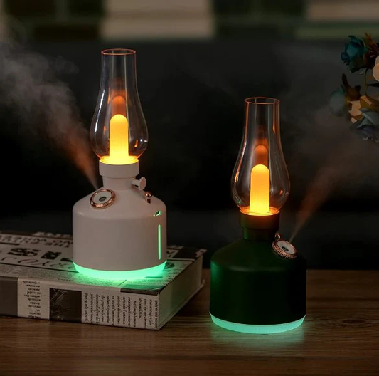 Vintage Flame Lamp Diffuser | Kerosene Lantern-Style LED Humidifier with Flickering Flame Effect