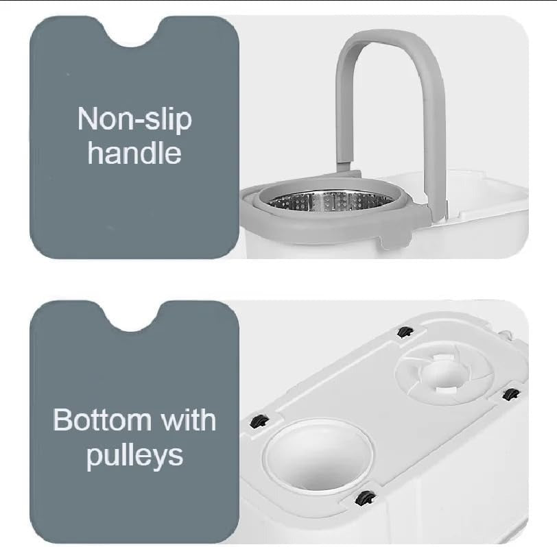 360° Spin Mop and Bucket Set | Microfiber Mop with Telescopic Handle & Self-Wringing Basin