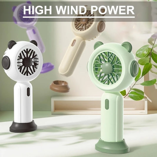 Portable Mini Handheld Fan with Stand – High Wind Power Personal Cooling Fan