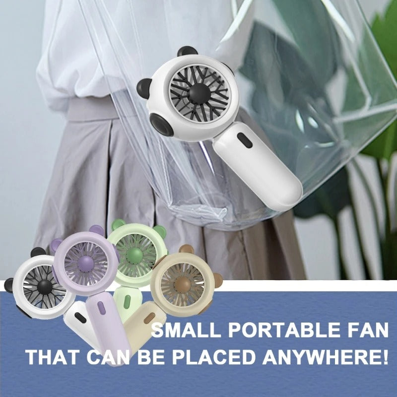 Portable Mini Handheld Fan with Stand – High Wind Power Personal Cooling Fan