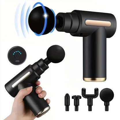 Mini Massage Gun with 4 Massage Heads – Portable Handheld Muscle Massager