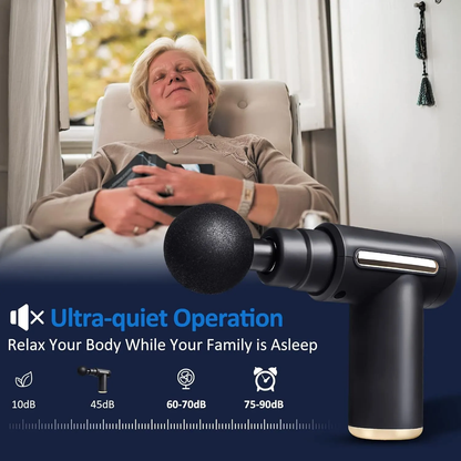 Mini Massage Gun with 4 Massage Heads – Portable Handheld Muscle Massager