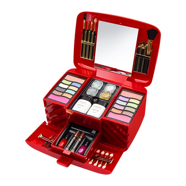 Portable Makeup Kit with Mirror & Cosmetic Organizer – Multi-Compartment Beauty Case