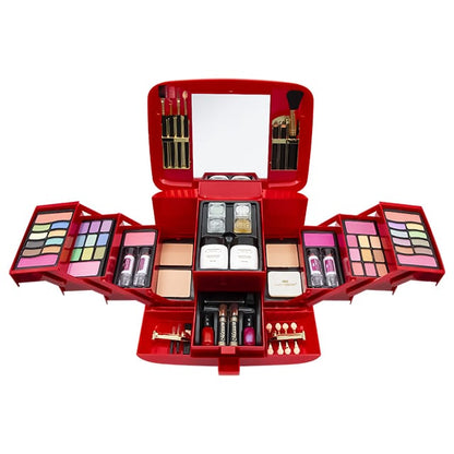 Portable Makeup Kit with Mirror & Cosmetic Organizer – Multi-Compartment Beauty Case