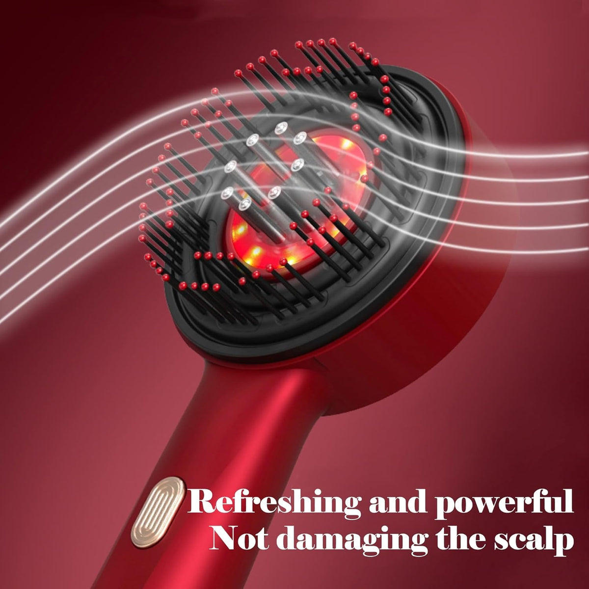 Electric Scalp Massager & Hair Washing Brush – Red Handheld Head Massage Brush