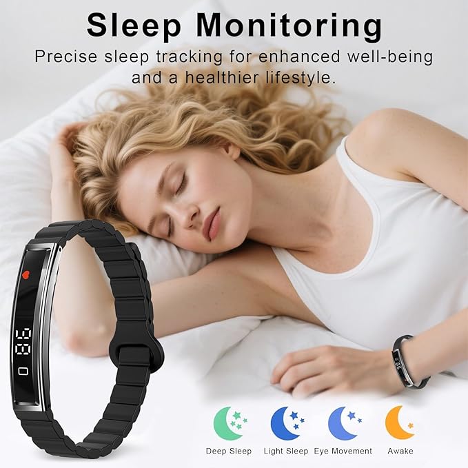 Smart Sleep Monitoring Bracelet for Women – Black Sleep Tracker Wristband