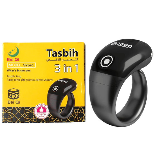 Bei Qi S7 Pro Smart Tasbih Ring 3-in-1 – Digital Zikr Counter