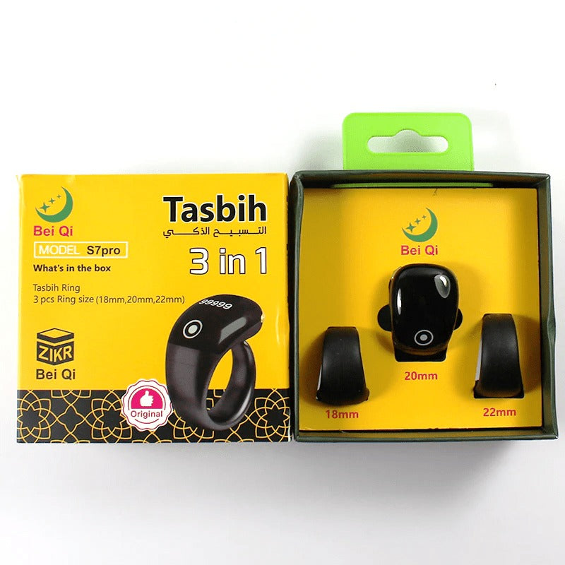 Bei Qi S7 Pro Smart Tasbih Ring 3-in-1 – Digital Zikr Counter