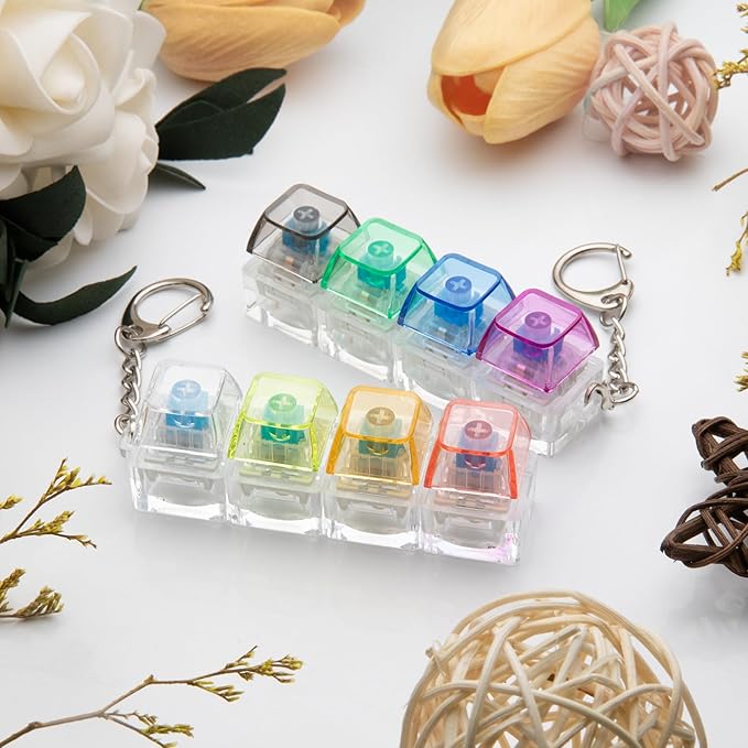 Mini Fidget Button Keychain – Colorful Stress Relief Push Toy for Kids & Adults