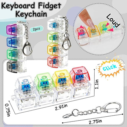 Mini Fidget Button Keychain – Colorful Stress Relief Push Toy for Kids & Adults