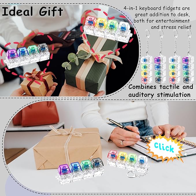 Mini Fidget Button Keychain – Colorful Stress Relief Push Toy for Kids & Adults