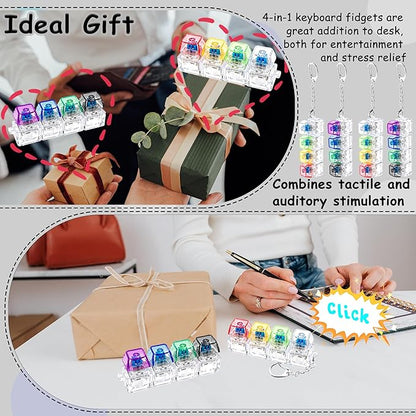 Mini Fidget Button Keychain – Colorful Stress Relief Push Toy for Kids & Adults