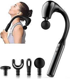 U-Shaped Electric Massage Gun with Multiple Massage Heads – Neck, Shoulder & Body Massager