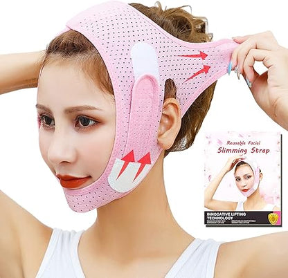 V-Shape Facial Slimming Strap – Reusable Face & Jawline Lifting Support Band