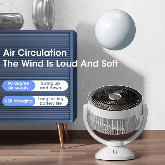 Title: 3-Blade Air Circulator Fan with Warm Night Light | Desktop & Floor Fan
